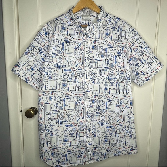 Columbia Other - Columbia Rapid Rivers Shirt Men’s XXL Camping Print Button Down Short Sleeve